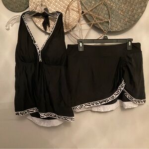Black and White Tankini Set XL NWT